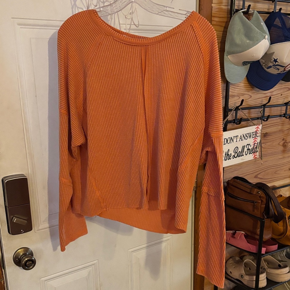 Orange Ribbed Lounge Set - Picture 3 of 4